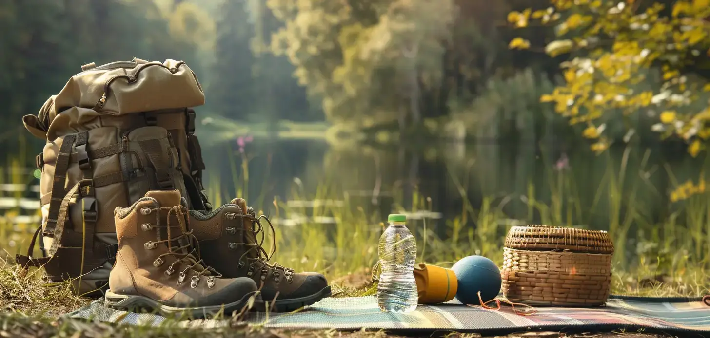 Rucksack, Wanderschuhe und Ausrüstung als Titelbild der Produkttest-Übersicht