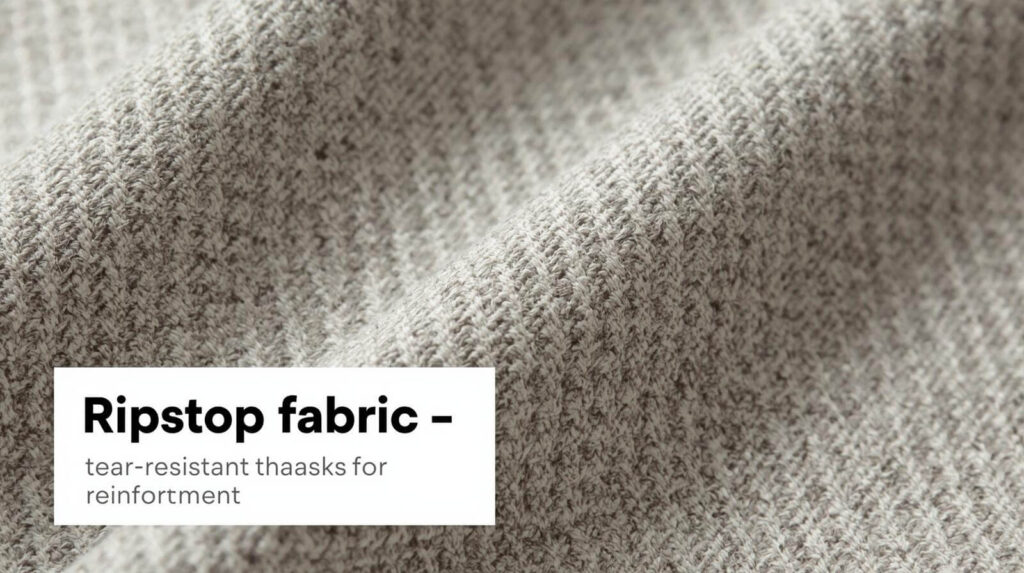 Makroaufnahme eines Ripstop-Nylon-Gewebes mit sichtbarer Verstärkung – Erklärung Denier und Ripstop