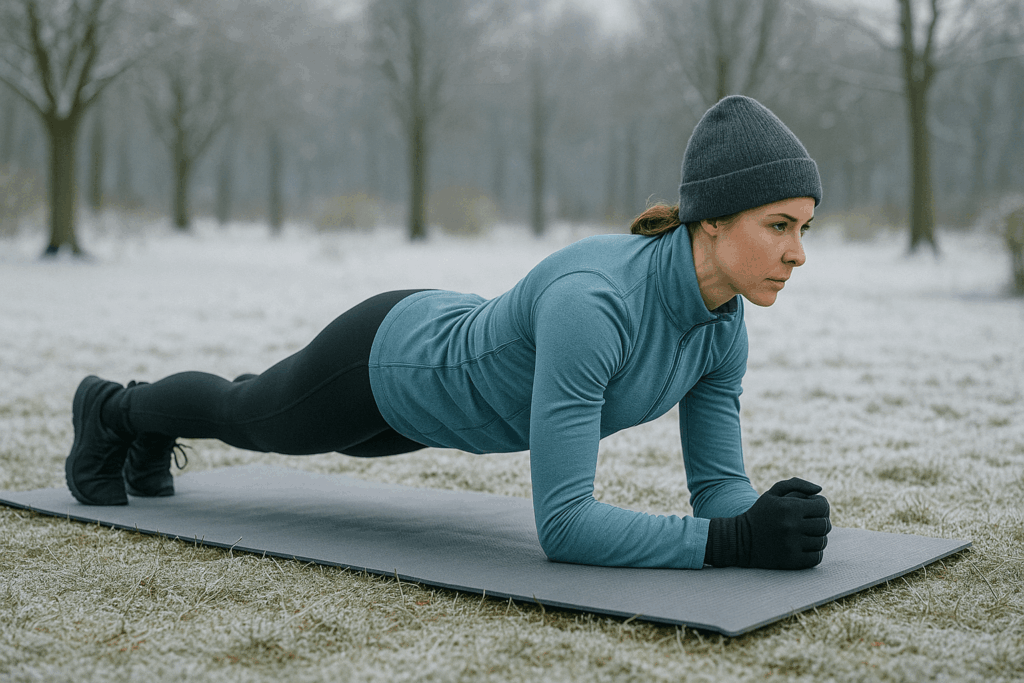 Plank im Winter – Ganzkörpertraining draußen
