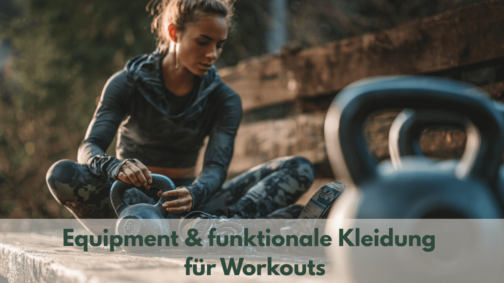Equipmentt für Workout - Vrouw met fitnessuitrusting buiten
