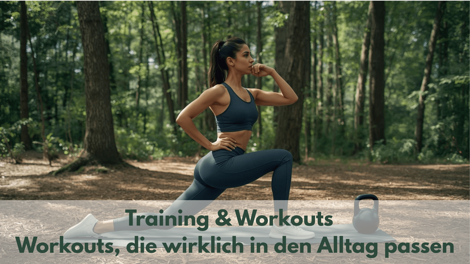 Frau trainiert mit funktionalen Übungen draußen mit minimalem Equipment