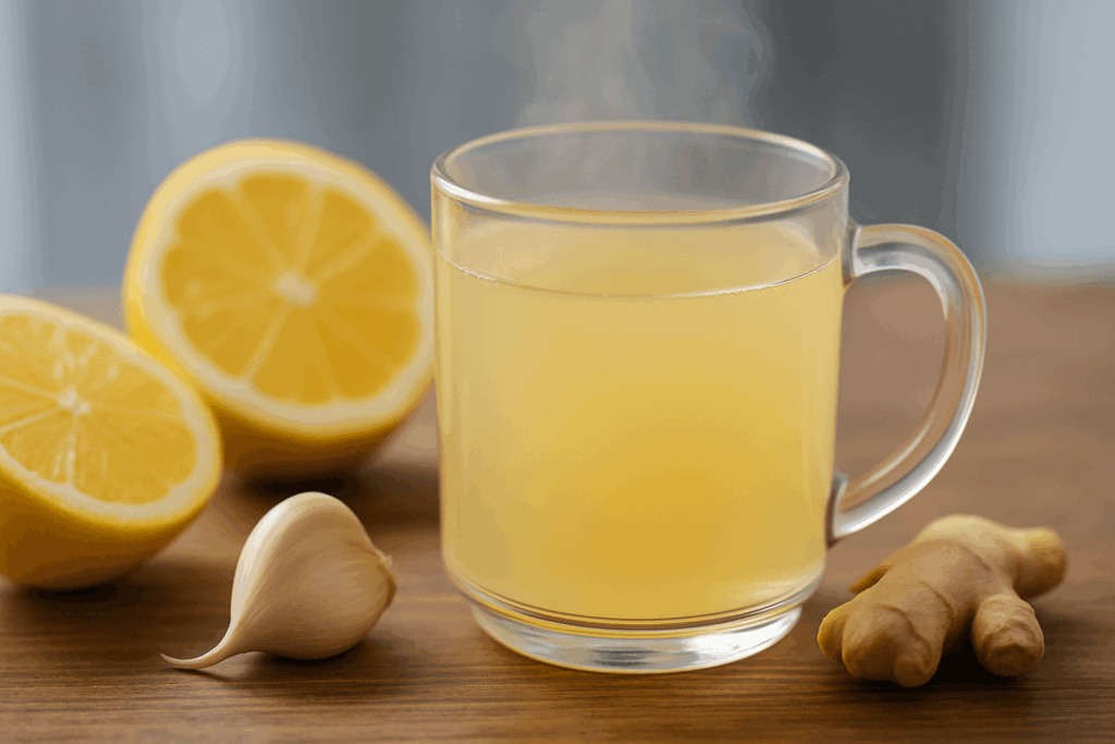 Citroen gemberdrank met knoflook