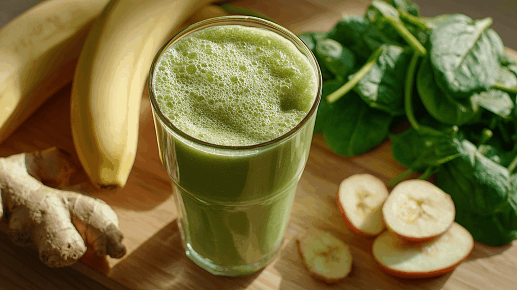 Cremiger grüner Smoothie aus dem Mixer