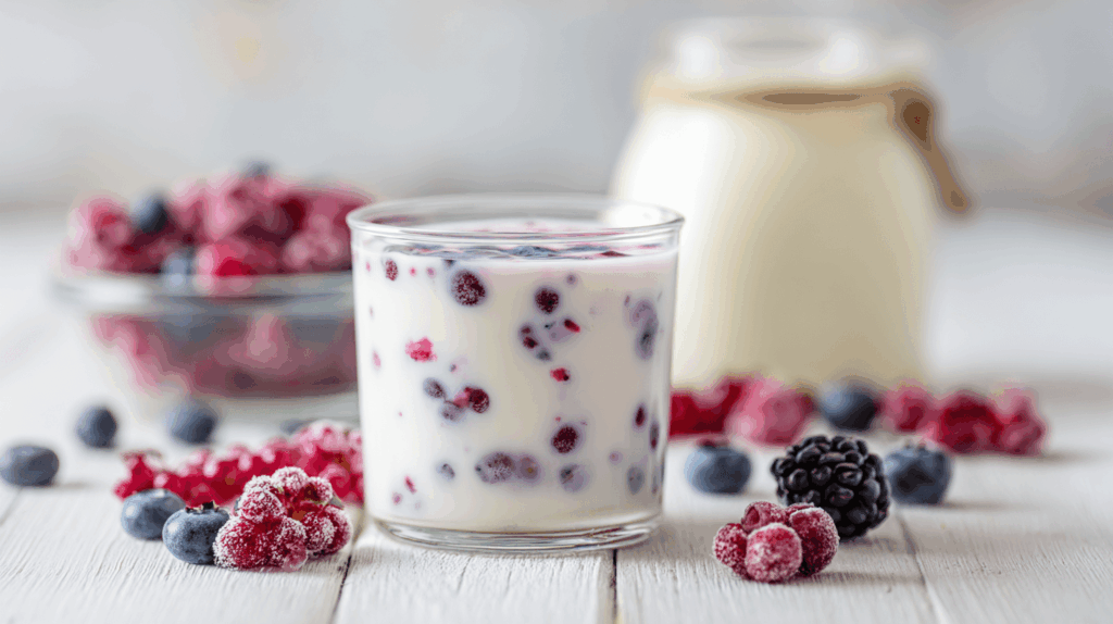Joghurt-Beeren-Kefir-Drink zur Unterstützung von Darm und Immunsystem