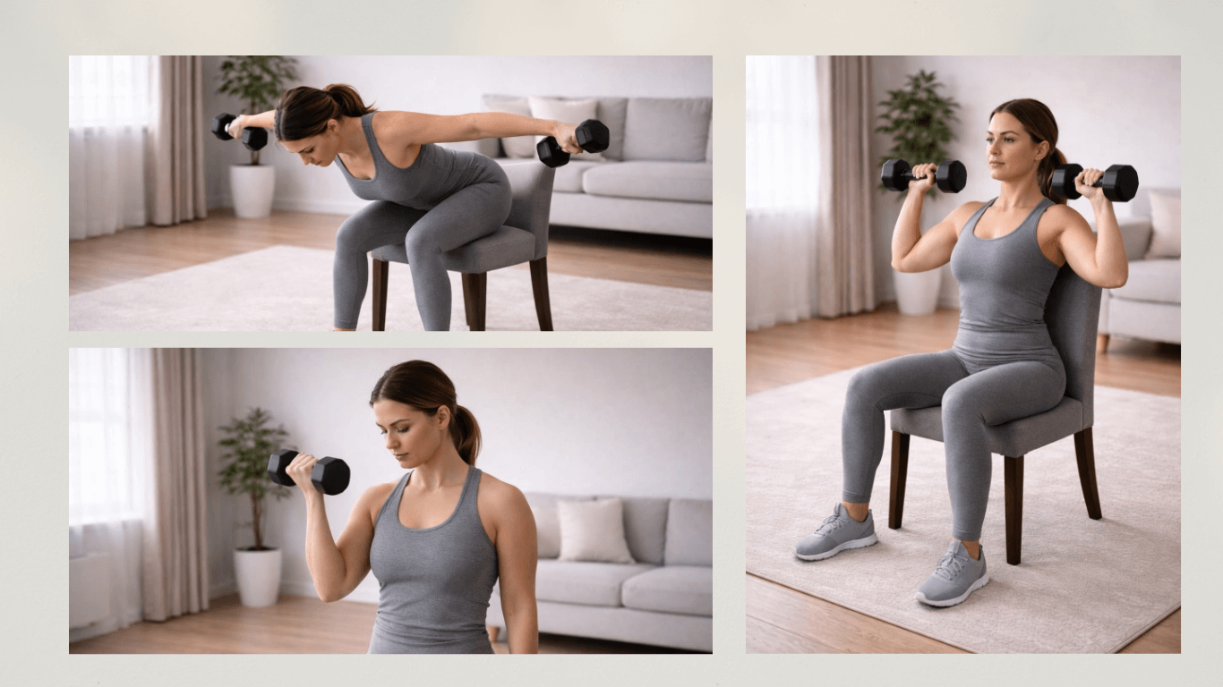 Oberkörperübungen mit Kurzhanteln Home Workout