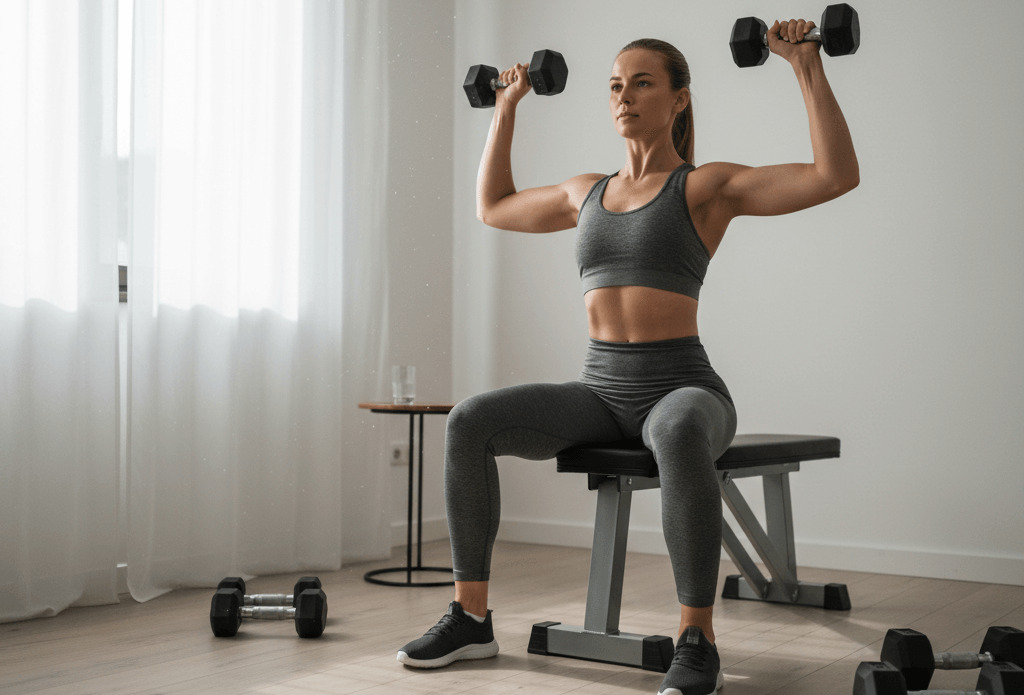 Kurzhanteln Home Workout Oberkörpertraining in kleiner Wohnung