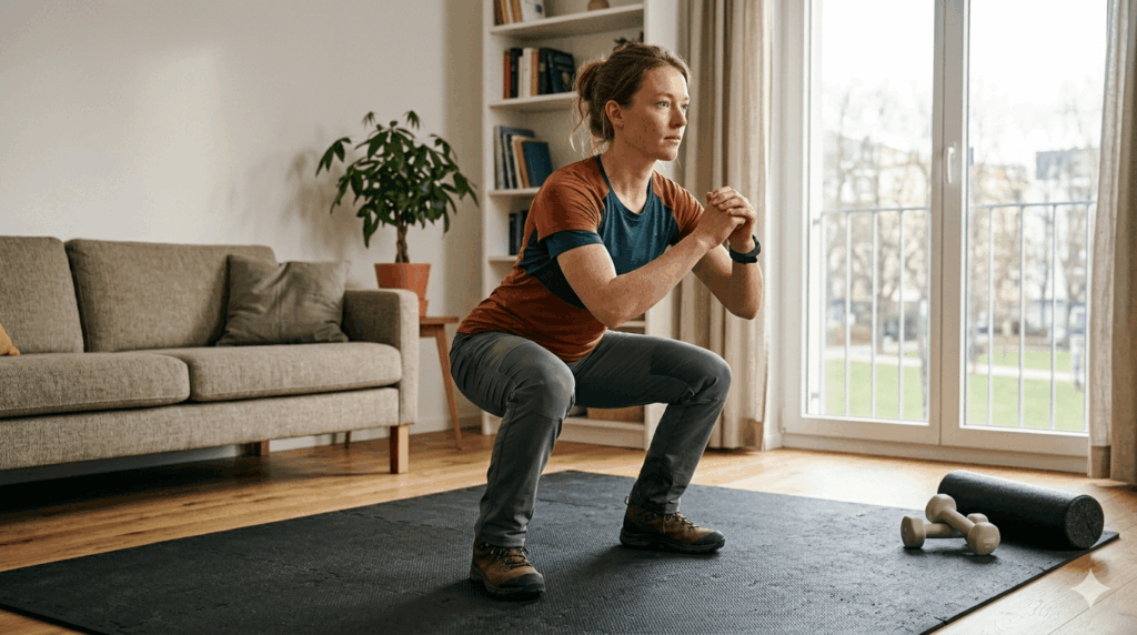 Kniebeugen als Krafttraining fürs Wandern