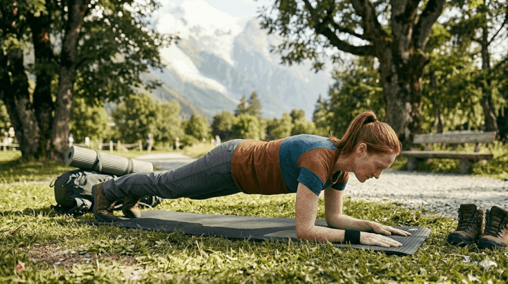Plank Übung für mehr Rumpfstabilität beim Wandern
